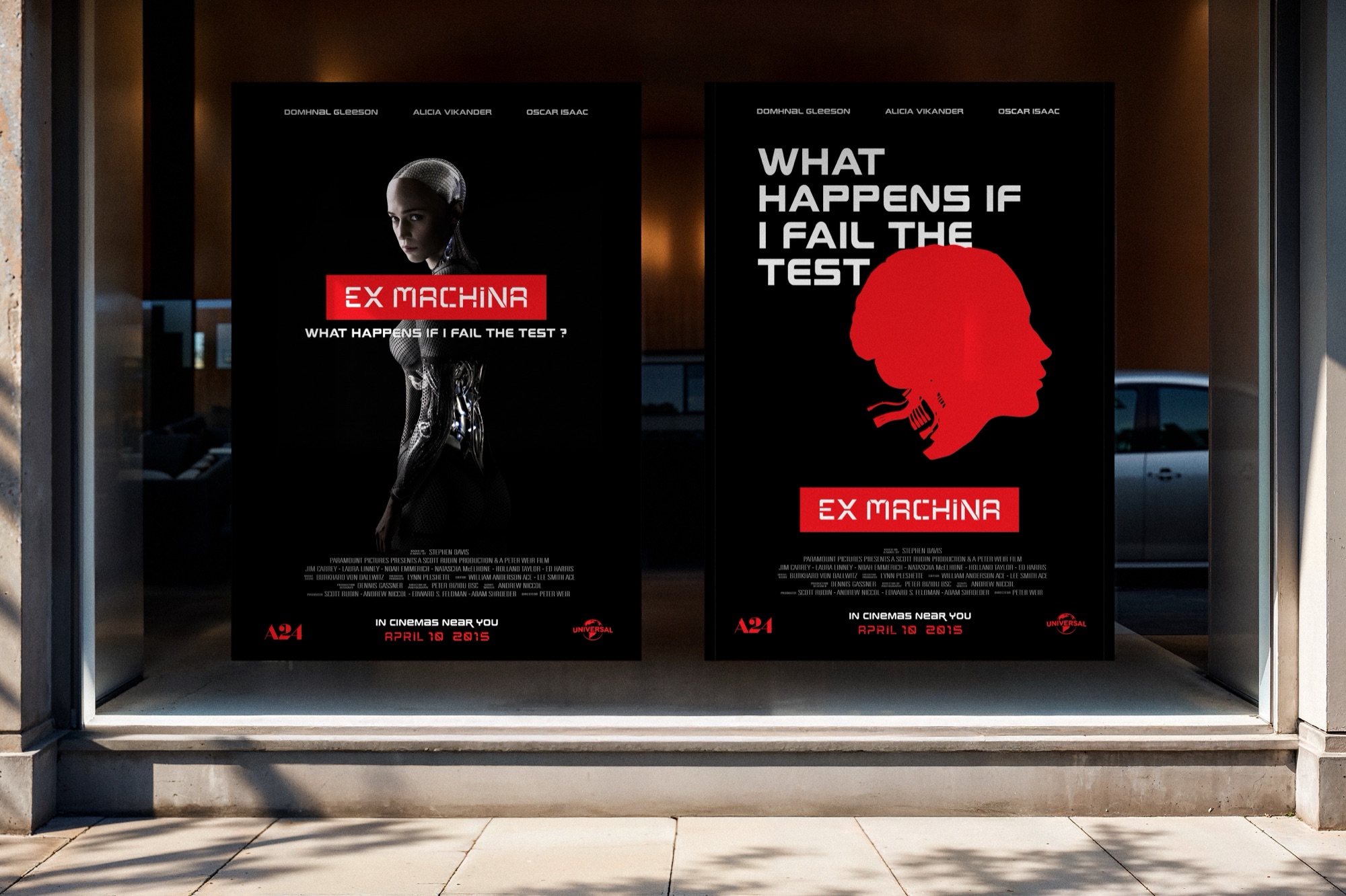 SPLITFORM typeface - Ex Machina poster campaign in storefront window