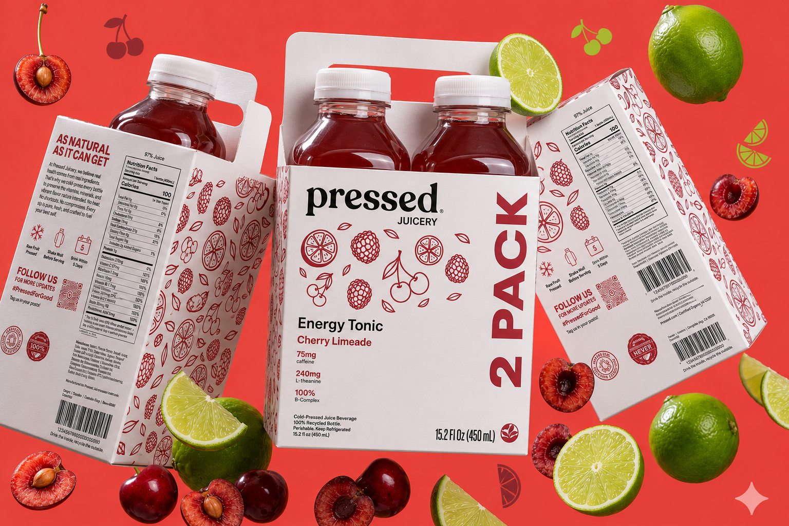 Pressed Juicery 2-pack box packaging render